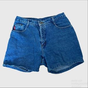 Vintage High Rise Blue Cobra Shorts
